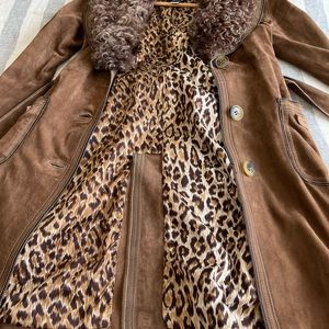G&G leather and fur coat